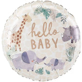 Soft Jungle Baby “Hello Baby” 18" Foil Balloon
