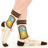 Winchester Mystery House: Spiderweb Window Adult Crew Socks By FootClothes