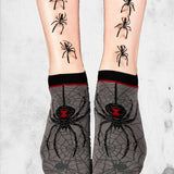 Black Widow Spider Adult Ankle Socks One Size Fits Most By FootClothes
