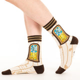 Winchester Mystery House: Spiderweb Window Adult Crew Socks By FootClothes