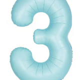 34" Matte Blue Number 3 Foil Balloon by Unique