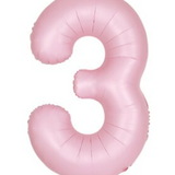 34" Matte Pink Number 3 Foil Balloon By Unique