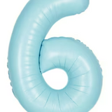 34" Matte Blue Number 6 Foil Balloon By Unique