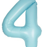 34" Matte Blue Number 4 Foil Balloon By Unique