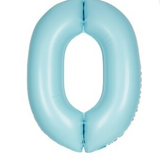 34" Matte Blue Number 0 Foil Balloon By Unique