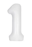 34" Matte White Number 1 Foil Balloon By Unique