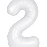 34" Matte White Number 2 Foil Balloon By Unique