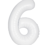 34" Matte White Number 6 Foil Balloon By Unique