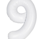 34" Matte White Number 9 Foil Balloon By Unique