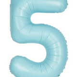 34" Matte Blue Number 5 Foil Balloons By Unique