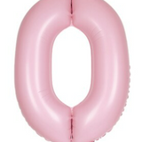 34" Matte Pink Number 0 Foil Balloon By Unique