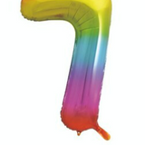 34" Rainbow Number 7 Foil Balloon By Unique