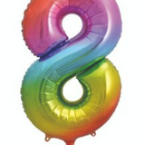 34" Rainbow Number 8 Foil Balloon By Unique