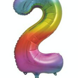 34" Rainbow Number 2 Foil Balloon By Unique