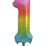 34" Rainbow Number 1 Foil Balloon By Unique