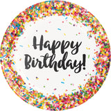 Sprinkles Happy Birthday 9” Paper Plates – 8ct