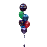 Standard Birthday Balloon Bouquet - Two 18 inch Birthday Foils and Six 11 inch Latex Balloons with Hi-Float (In-Store Pick Up ONLY)