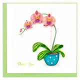 Thank You Potted Orchid Greeting Card by Quilling Card