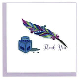 Thank You Quill & Ink Greeting Card by Quilling Card