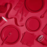 Classic Red Assorted Premium Plastic Cutlery, 24 Count