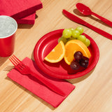 Classic Red Assorted Premium Plastic Cutlery, 24 Count