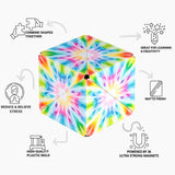 2.4" Shashibo Magnetic Puzzle Cube – Tie Dye Twist- Fidget Toy