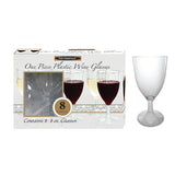 🥂 Clear Plastic Wine Glasses – 8 oz – 8 Count Box  Party-Ready