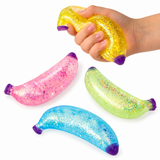 Glitter Banana Sugar Squish 5" – 12 Pack | Assorted Colors