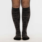 Bat Damask Adult Knee High Socks One Size Fits Most By FootClothes
