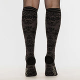 Bat Damask Adult Knee High Socks One Size Fits Most By FootClothes