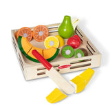 🍓 Wooden Cutting Fruit Play Food Set – 17 Pieces with Crate