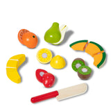 🍓 Wooden Cutting Fruit Play Food Set – 17 Pieces with Crate