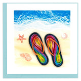 Colorful Flip Flops Greeting Card by Quilling Card