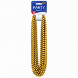 Gold Party Bead Necklaces – 12 Pack