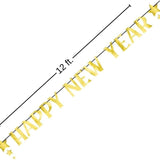 Gold Happy New Year Star Letter Banner