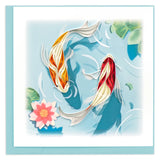 Koi Fish Pond Greeting Card by Quilling Card