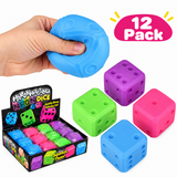 Marshmallow Neon Dice 2" Squishies 12-Pack | Assorted Colors