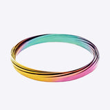 Mozi Geometric Stainless Steel Sensory Spring Toy – Iridescent- Fidget Toy