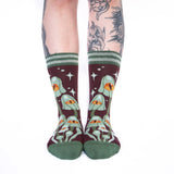 Mystic Mushrooms Adult Crew Socks One Size Fits Most By FootClothes