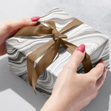 Marbleized Silver Gift Wrap Roll