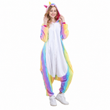 Rainbow Unicorn Hooded Onesie Costume – Adult Regular 5'–5'11"