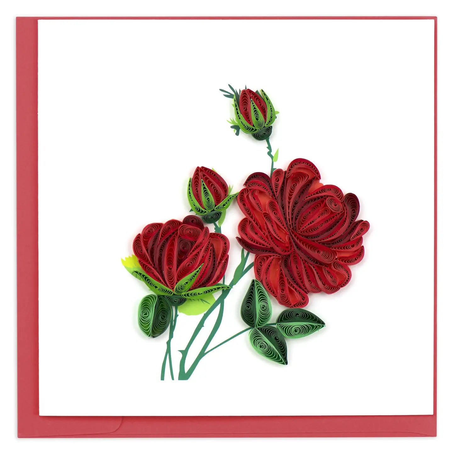 Red Roses Everyday Greeting Card by Quilling Card – Affordable Treasures CA