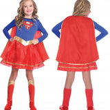 Supergirl Dress & Cape Costume for Kids | DC Comics by Amscan