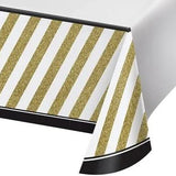 BLACK & GOLD TABLECOVER 54X108
