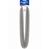 Silver Party Bead Necklaces – 12 Pack