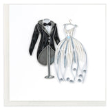 Quilled Wedding Tux & Gown Greeting Card – Handcrafted Keepsake Card by Quilling Card