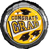 Congrats Grad – Yellow 18" Foil Balloon